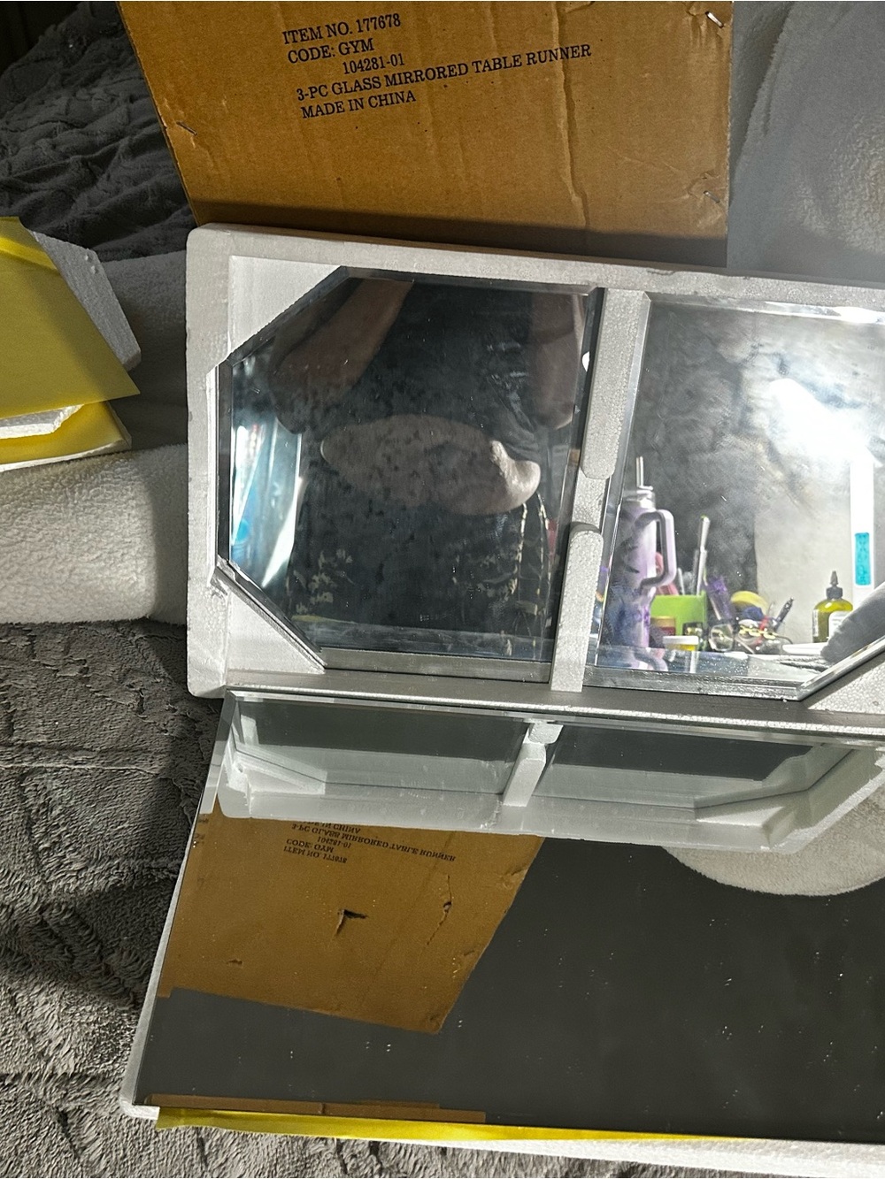 Avon Silver Framed Home Bath Vanity Mirror Set